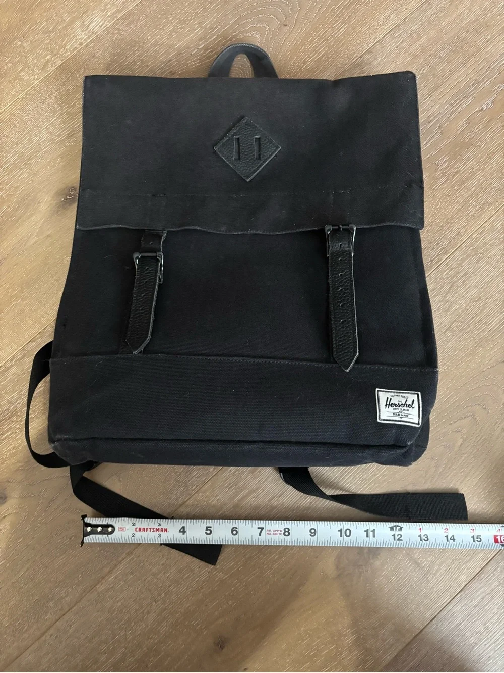 Herschel Supply Company Black Canvas Flap Backpack